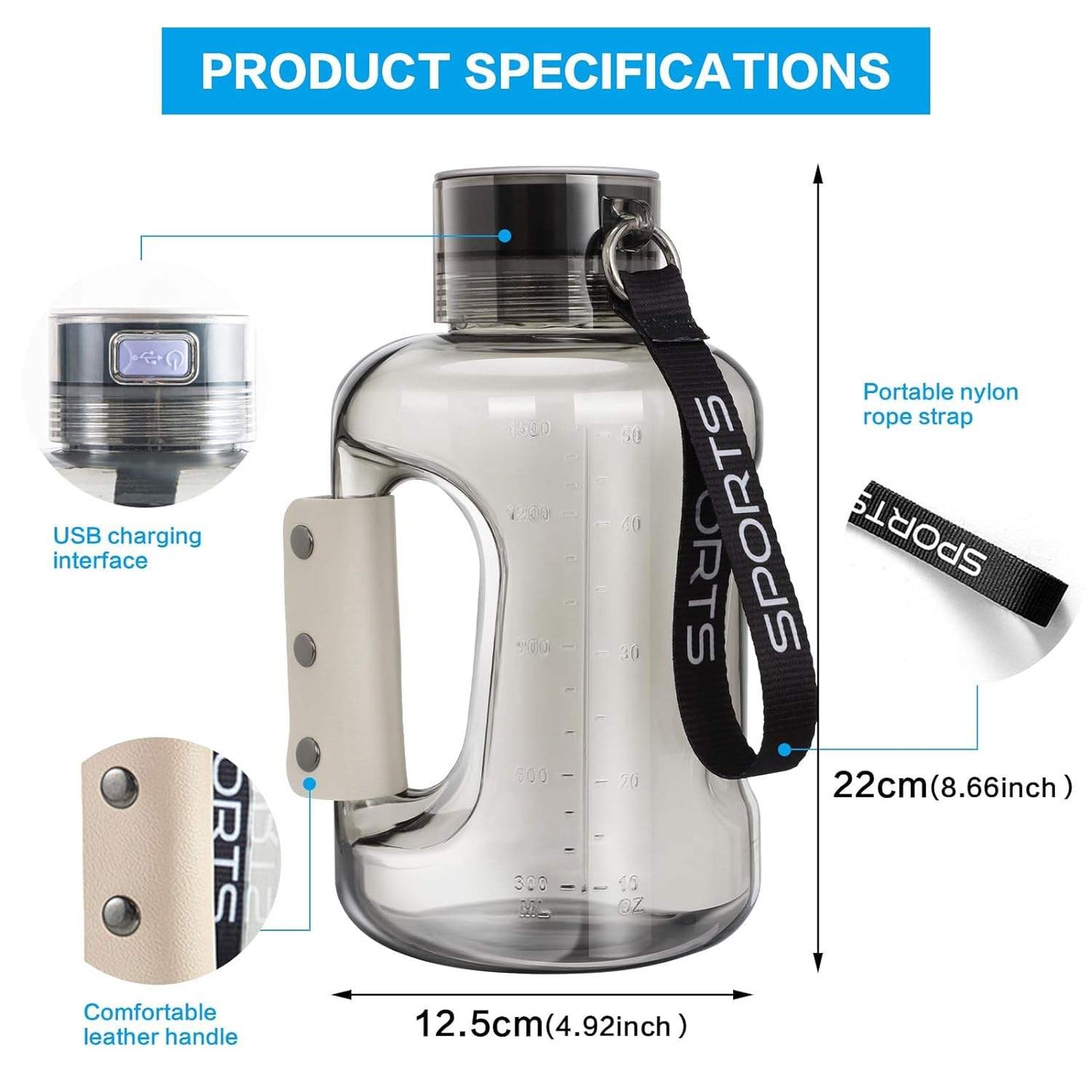 GotHydroWater™  Hydrogen Water Jug - 1500 ML